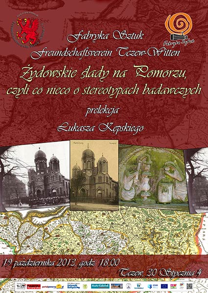 Einladung - Plakat der Fabryka Sztuk in Tczew: Die Jüdischen Spuren in Pommern und Stereotype in der  Forschung