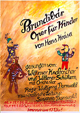 Plakat der Kinderoper »Brundibar«, Witten 2003