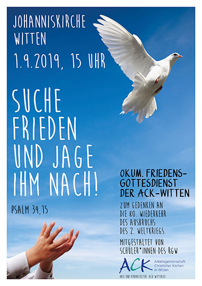 Plakat Antikriegstags-Friedensgottesdienst Witten 2019